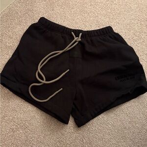 Essentials Black Shorts with Gray Accents